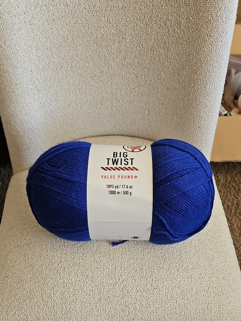 1 Skein Big Twist Value Pound+ Yarn - Varsity Blue